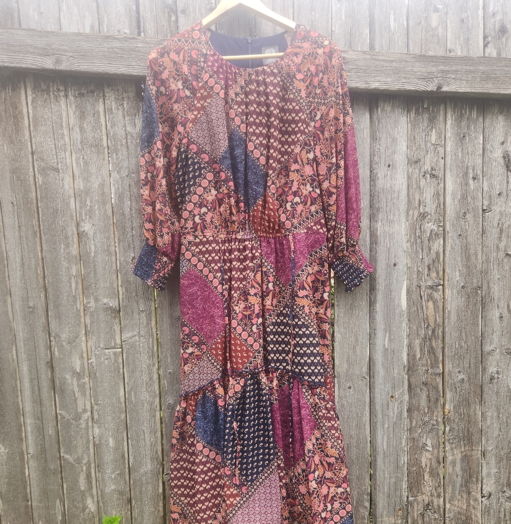 Vince Camuto Boho - Grunge Earth Tones Dress